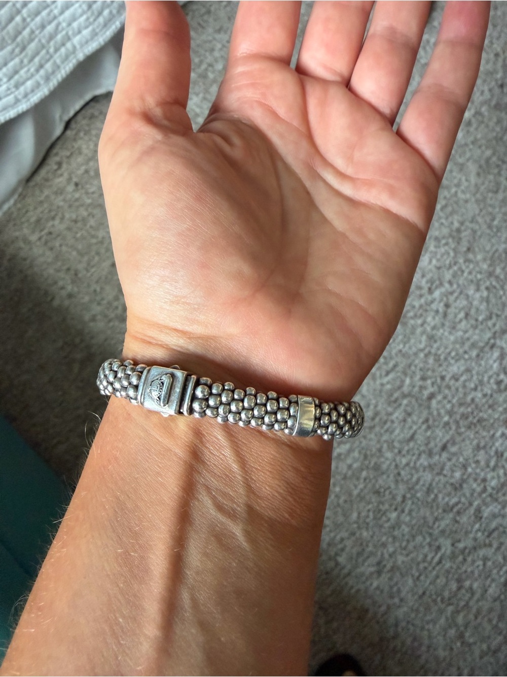 LAGOS Derby Silver Caviar Buckle Bracelet 6mm - Picture 3 of 7
